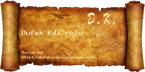 Dufek Károly névjegykártya